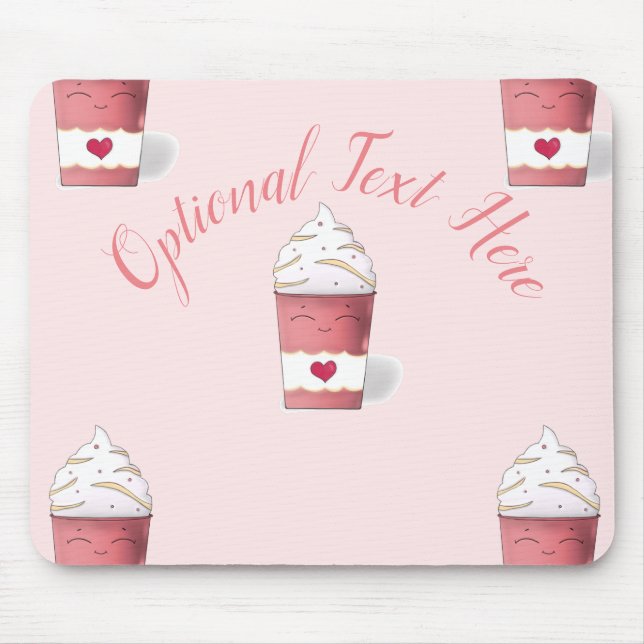 Latte & Whipped Cream (Pink)  Mouse Pad (Front)