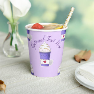 Latte & Whipped Cream (Purple) Paper Cups