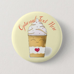Latte & Whipped Cream (Yellow) 6 Cm Round Badge