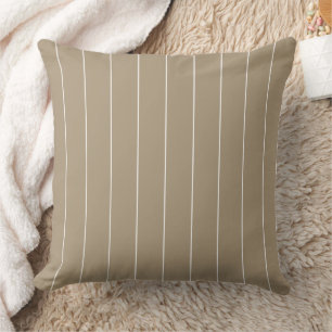 Latte White Stripes Pattern Cushion