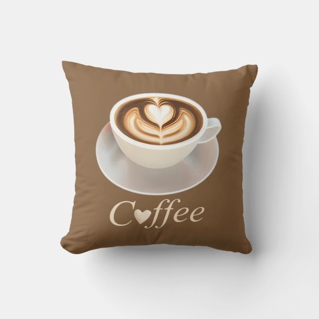 Latte with a Heart for Coffee Lovers  Cushion (Front)
