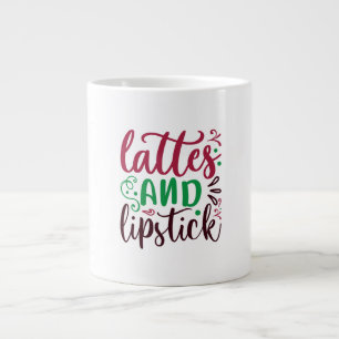 lattes and lipstick large coffee mug