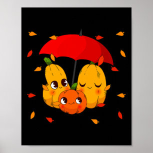 Lattes Pumpkin Spice Fall Autumn Halloween Women Poster