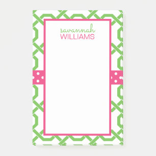 Lattice and Grosgrain Personalised Post-it Notepad