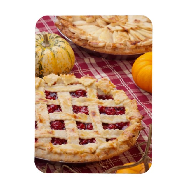 Lattice Cherry Pie And Apple Pie Magnet (Vertical)
