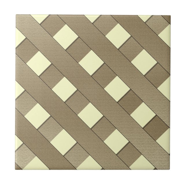 Lattice Fence by Shirley Taylor Ceramic Tile (Front)