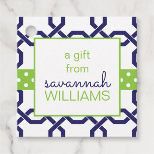 Lattice & Grosgrain Personalised Gift or Favour Ta Favour Tags
