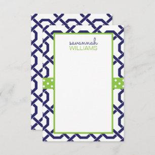 Lattice & Grosgrain Personalised Note Cards