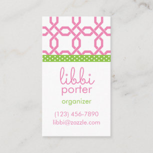 Lattice & Grosgrain Personalized Business Cards