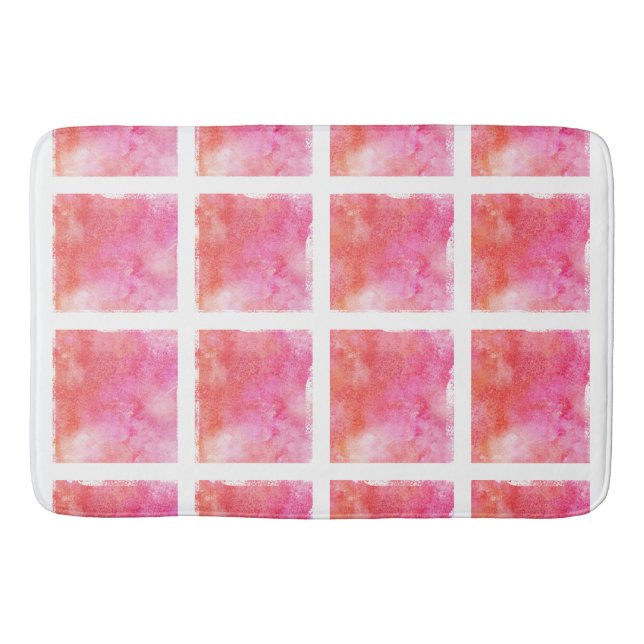Lattice Marble Effect Pink and Orange Large Mat (Front)