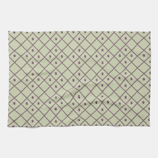 Lattice Pansy Tea Towel (Horizontal)