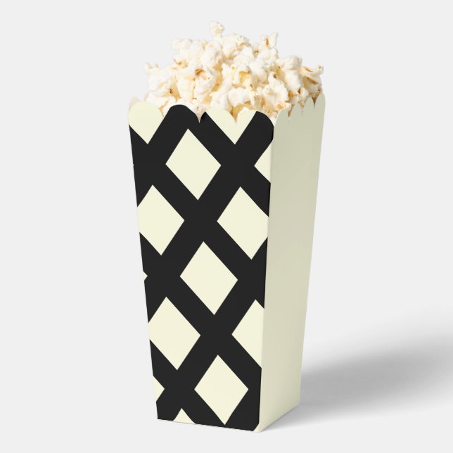Lattice Popcorn Box (Cream & Black) (Popped)