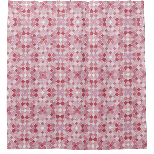 Lattice Quatrefoil Pattern Southwest Muted Pinks Shower Curtain (Front)