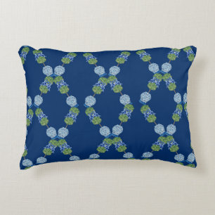 Lattice Topiary Chinoiserie Blue Ginger Jars  Decorative Cushion