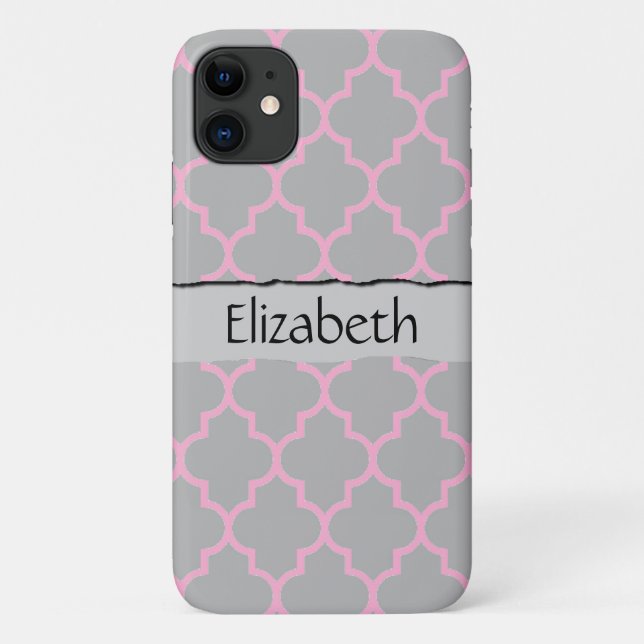 Latticework, Quatrefoil, Trellis, Monogram Case-Mate iPhone Case (Back)