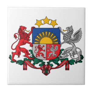 Latvia Coat Of Arms Ceramic Tile