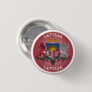 Latvia Coat of Arms Circle Shape  3 Cm Round Badge