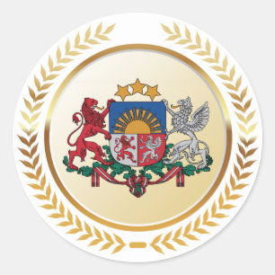 Latvia Coat of Arms Classic Round Sticker