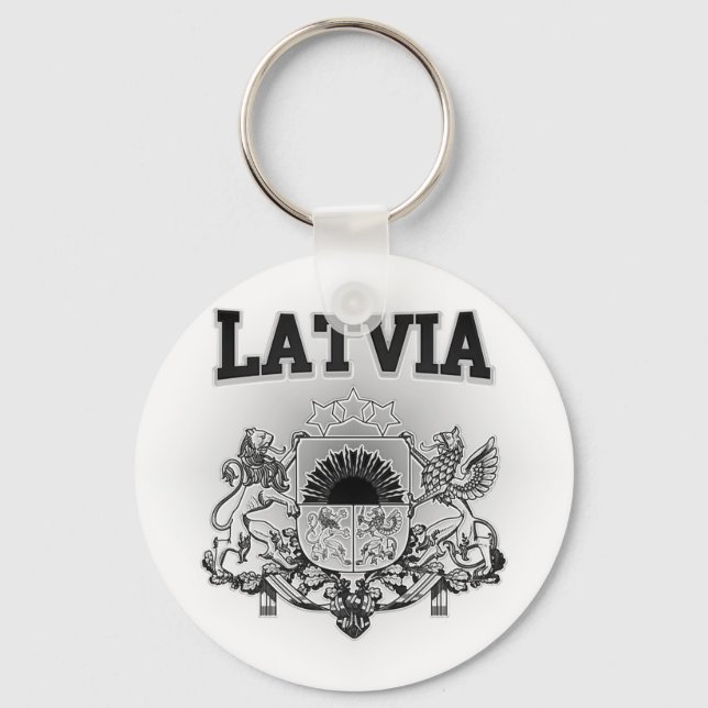 Latvia  Coat of Arms Key Ring (Front)
