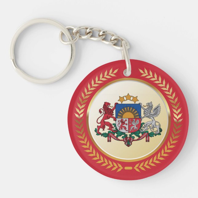 Latvia Coat of Arms Key Ring (Front)