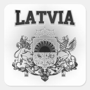 Latvia  Coat of Arms Square Sticker