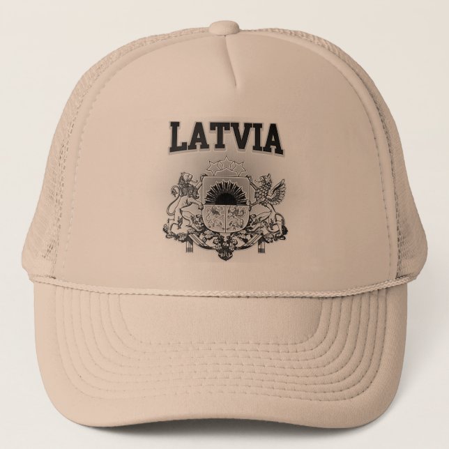 Latvia  Coat of Arms Trucker Hat (Front)