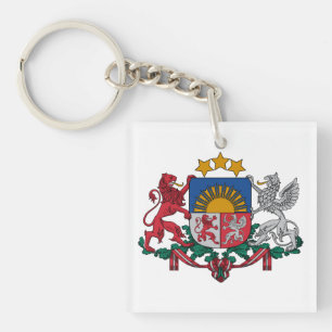 Latvia country coat arms symbol emblem flag key ring
