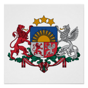 Latvia country coat arms symbol emblem flag poster