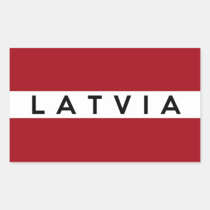latvia country flag text name rectangular sticker