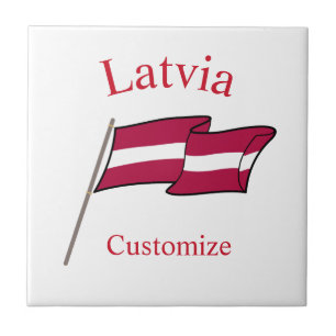 Latvia Country Flag Thunder_Cove Ceramic Tile