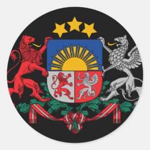 latvia emblem classic round sticker