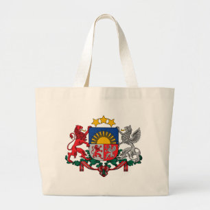 latvia emblem large tote bag