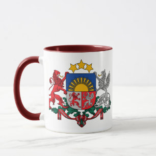 latvia emblem mug