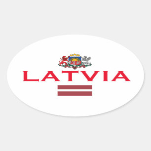 Latvia European Oval Style Sticker