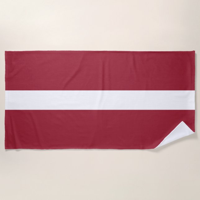 Latvia Flag Beach Towel (Front)