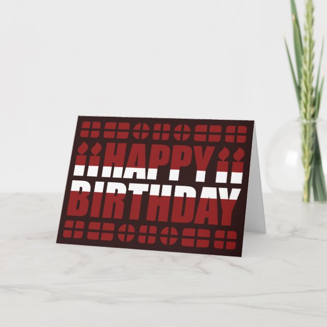 Latvia Flag Birthday Card (Front)