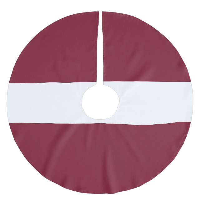 Latvia flag brushed polyester tree skirt (Front)
