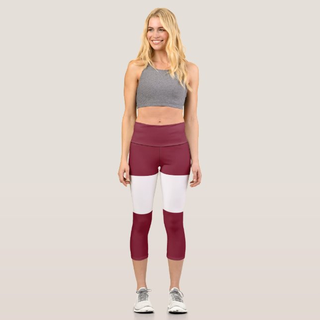Latvia flag capri leggings (Front)
