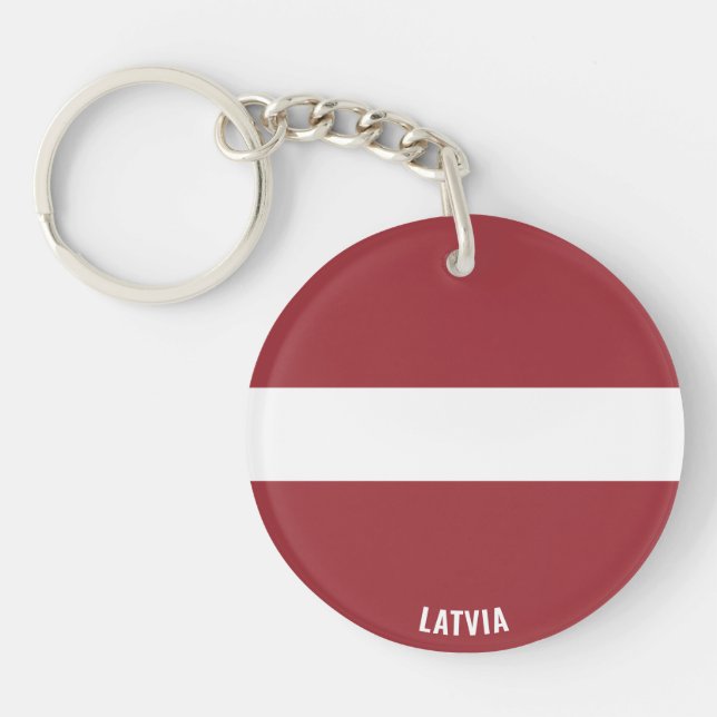 Latvia Flag Charming Patriotic Key Ring (Front)