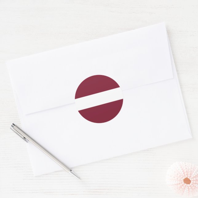 Latvia flag classic round sticker (Envelope)