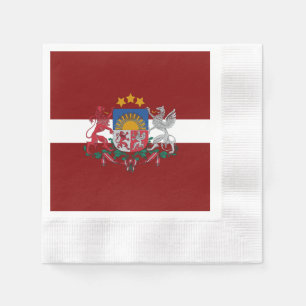Latvia flag-coat of arms napkin