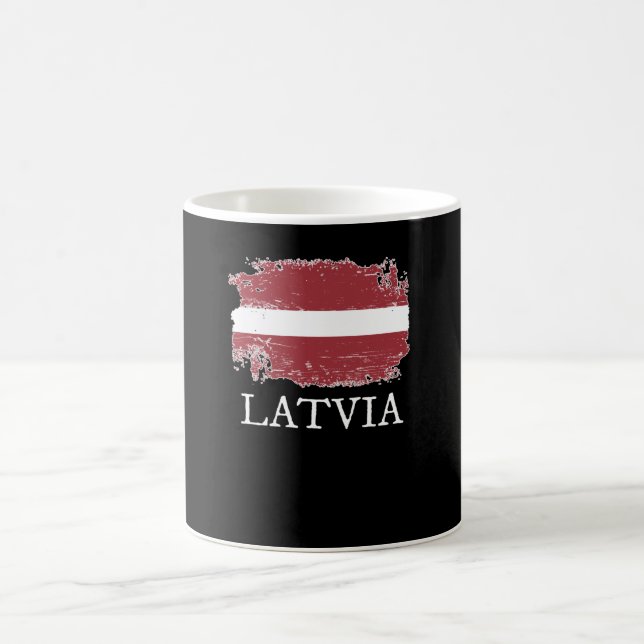 Latvia Flag Coffee Mug (Center)