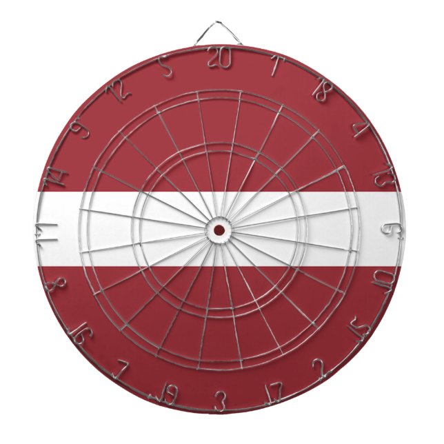 Latvia Flag Dartboard (Front)