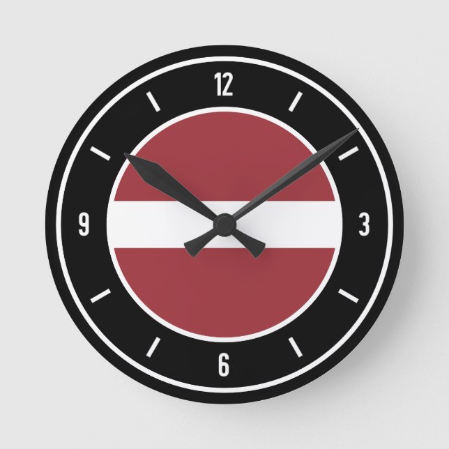 Latvia Flag Elegant Round Clock (Front)