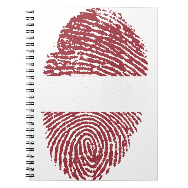 Latvia Flag Fingerprint Country Pride Identity Notebook (Front)