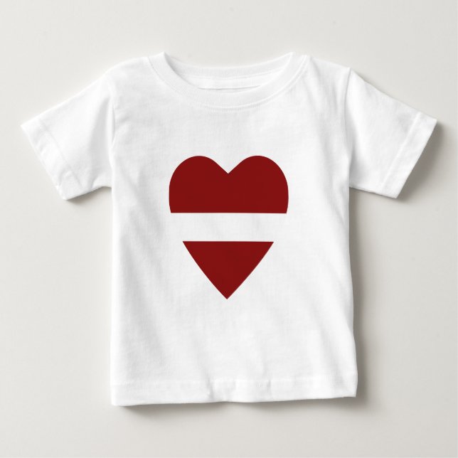 Latvia Flag Heart T-Shirt (Front)