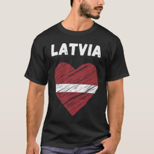 Latvia Flag Holiday Latvia Heart Latvian Flag T-Shirt