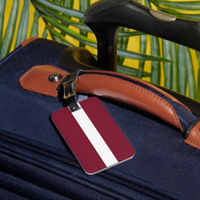 Latvia flag luggage tag (Front Insitu 1)
