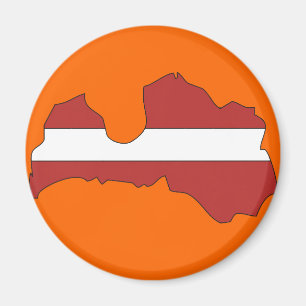 Latvia flag map magnet