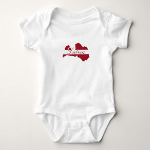 Latvia Flag , Map of LATVIA Latvian Gift Baby Bodysuit